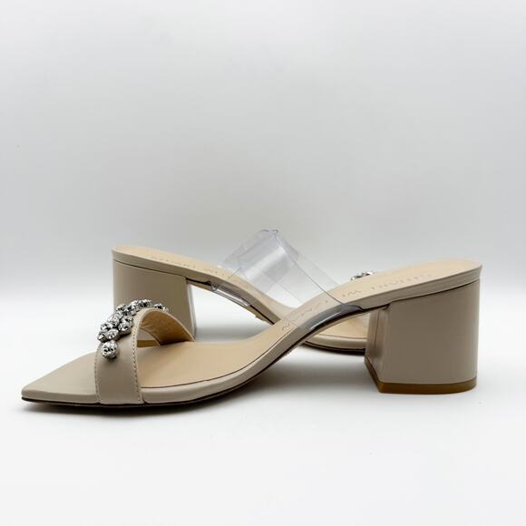 Stuart Weitzman Women Crystal Fleur 60 Slide Heel 9.5 Clear Strap Rhinestone NIB - Picture 8 of 13